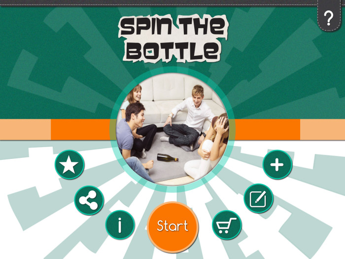 Spin the Bottle start screen